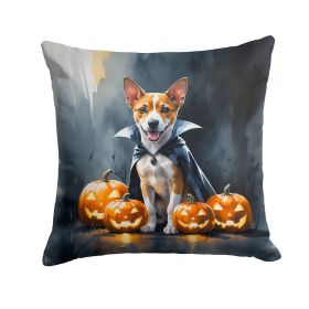 Basenji Puppy Halloween Throw Pillow Machine Washable, Indoor Outdoor Decorative Pillow for Couch, Bed or Patio, 14Hx14W