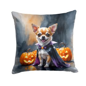 Chihuahua Puppy Halloween Throw Pillow Machine Washable, Indoor Outdoor Decorative Pillow for Couch, Bed or Patio, 14Hx14W