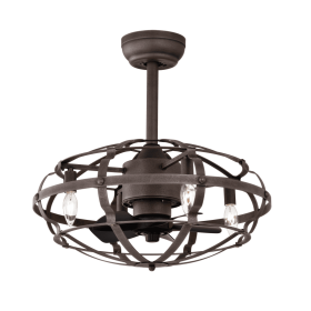 Best Sells Modern Enclosed Ceiling Fan Indoor With Remote Control And Bladeless Rust Red Industrial Ceiling Fan Light Kit (Option: Matte Black)