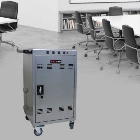 Mobile Charging Cart And Cabinet For Tablets Laptops 35-Device  B30PLUS -Silver (Color: Silver)